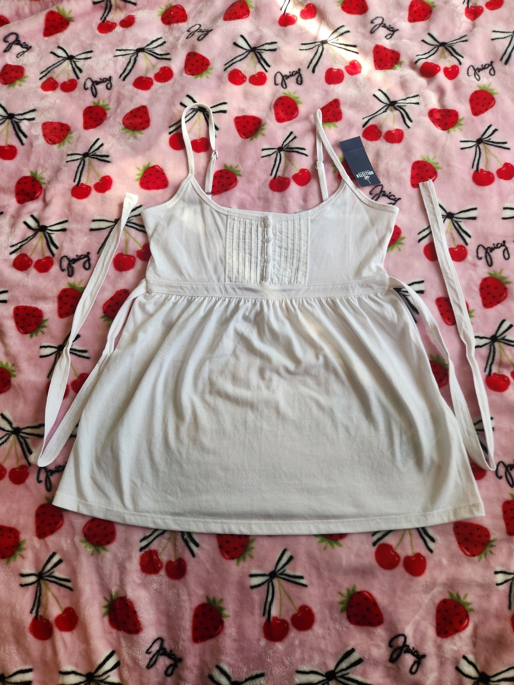 Hollister white baby doll cami Waist Ties NwT Coquette Dollette